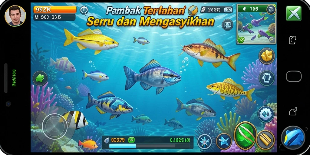 Tangkapan layar gameplay seru Tembak Ikan di 99ZK.