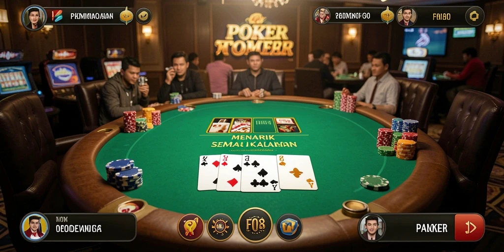 Tampilan gameplay menarik saat bermain Poker di F08.