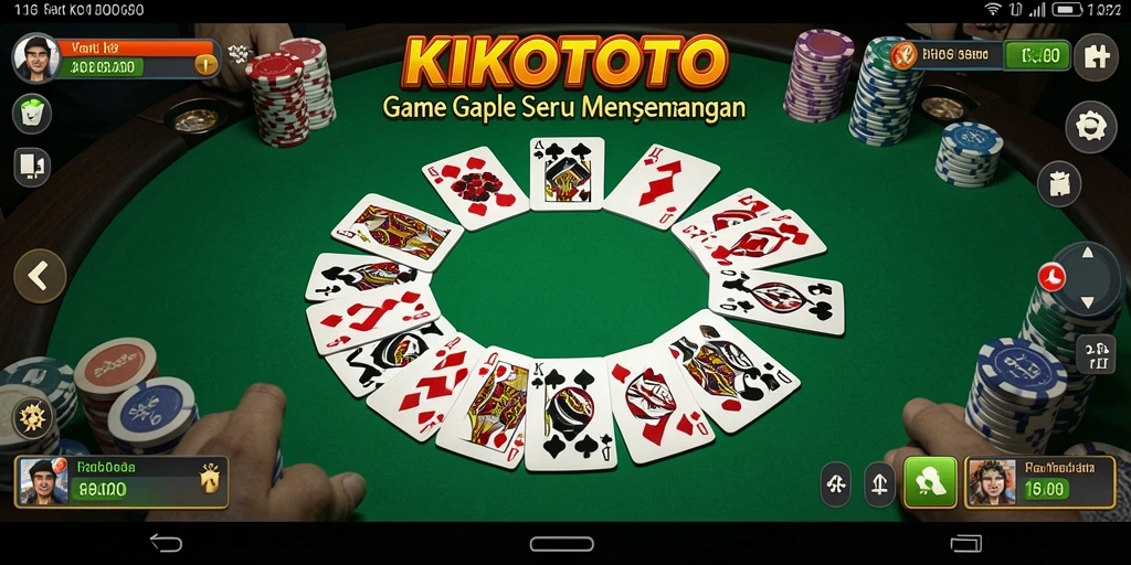 Tampilan gameplay KIKOTOTO dengan kartu Gaple yang menarik.