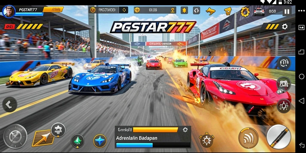 Tampilan menakjubkan dari PGSTAR777 saat balapan di lintasan.