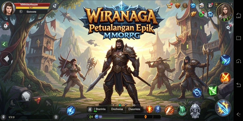 Tampilan gameplay WIRANAGA yang epik dan mendebarkan.